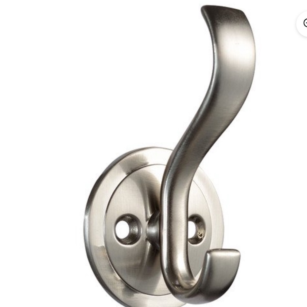 Franklin Brass Coat And Hat Hook With Round Base In Satin Nickel, 5 hooks